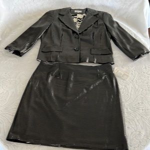 Alberto Makali Black shiny Skirt Jacket size 14 XL